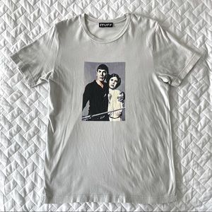 Spock & Leia light grey medium graphic t shirt box logo street wear